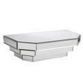 Homeroots 6 x 16 x 7 in. Contemporary Floating Stepped Shelf, Mirrored Glass 384172